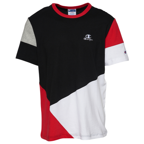 

Champion Mens Champion Patchwork Classic T-Shirt - Mens Black/Red Size S