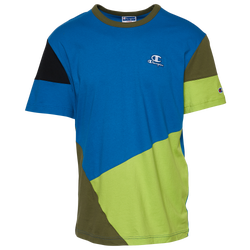 Men's - Champion Patchwork Classic T-Shirt - Blue/Olive/Lime