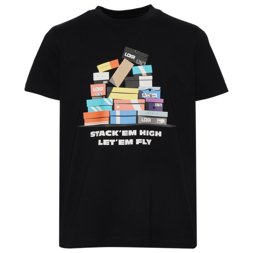 

Boys LCKR LCKR Stack Em Graphic T-Shirt - Boys' Grade School Black Size M