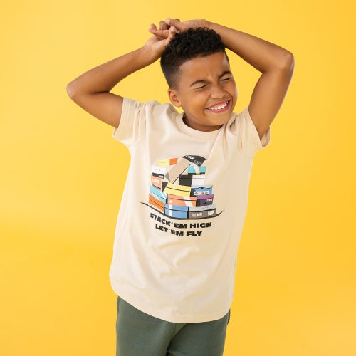 

Boys LCKR LCKR Stack Em Graphic T-Shirt - Boys' Grade School Chalk Size S