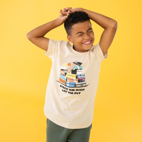 

LCKR Boys LCKR Stack Em Graphic T-Shirt - Boys' Grade School Chalk Size XS