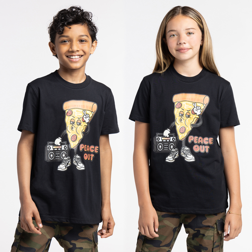 

Boys LCKR LCKR Pizza Out Graphic T-Shirt - Boys' Grade School Black Size L