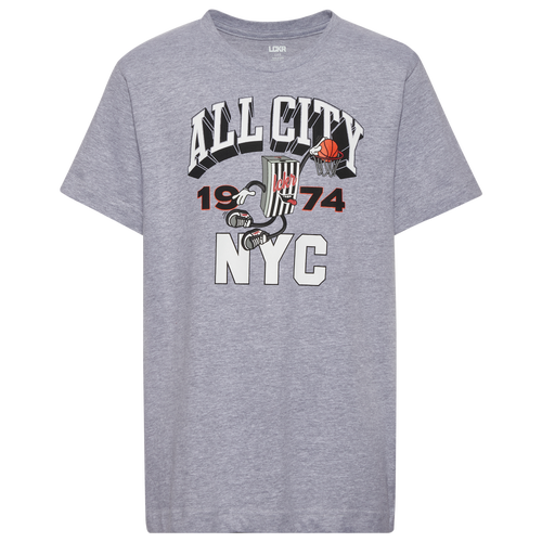 Lckr Boys   Dunking Striper T-shirt In Black/heather Grey