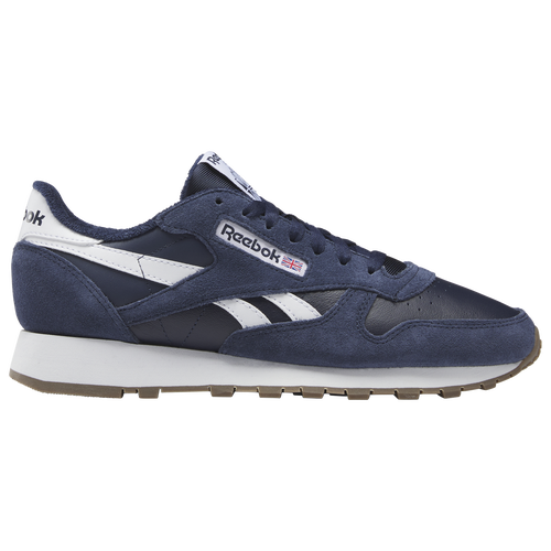 

Reebok Mens Reebok Classic Leather Vintage - Mens Running Shoes White/Navy Size 11.0