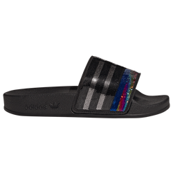 Girls' Grade School - adidas Adilette Slide - Black/Silver