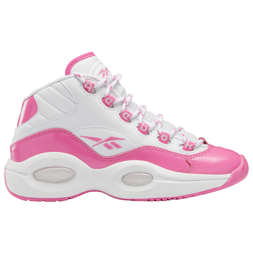 

Girls Reebok Reebok Question Mid - Girls' Grade School Basketball Shoe Pink/White Size 05.5