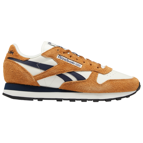 

Reebok Mens Reebok Classic Leather - Mens Running Shoes White/Tan/Navy Size 11.0