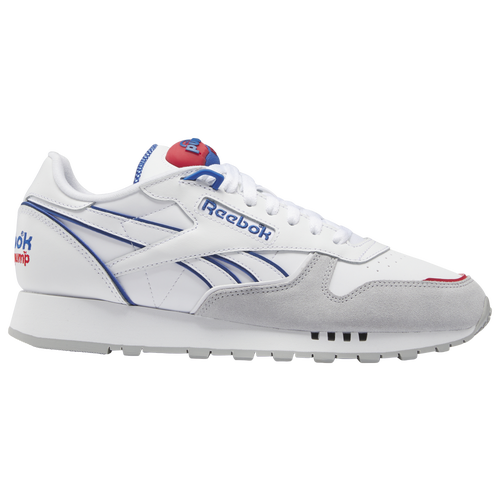 

Reebok Mens Reebok Classic Leather Pump - Mens Running Shoes White/Blue/Red Size 08.0
