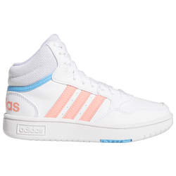 Boys' Grade School - adidas Hoops Mid 3.0 - Pink Tint
