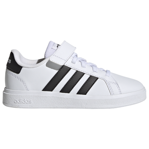 

adidas Boys adidas Grand Court Elastic Laced and Top Strap - Boys' Preschool Shoes Core Black/Ftwr White/Core Black Size 02.0