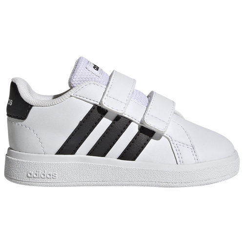 BOYS - adidas Grand Court Lifestyle Hook and Loop Tennis Shoes - Ftwr White/Core Black