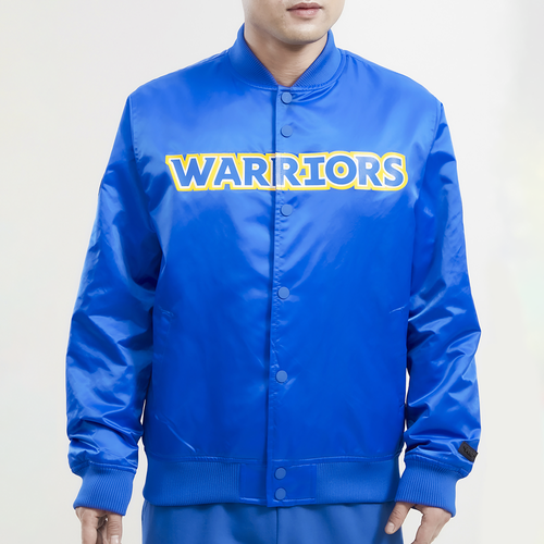 

Pro Standard Mens Pro Standard Warriors Big Logo Satin Jacket - Mens Blue Size L