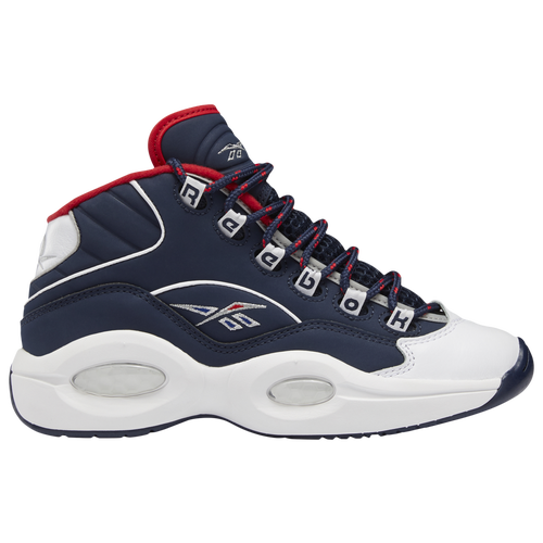 

Boys Reebok Reebok Question Mid - Boys' Grade School Shoe Navy/White/Red Size 07.0