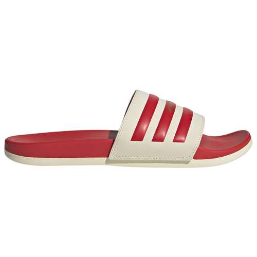 adidas Adilette Comfort - Men's Slides - White / Vivid Red / Gold Metallic - GW8755