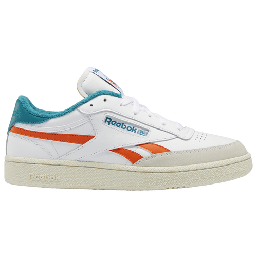 

Reebok Mens Reebok Club C Varsity - Mens Shoes White/Green/Orange Size 10.0