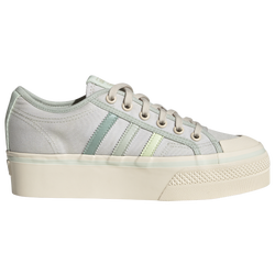 Women's - adidas Originals Nizza Platform Casual Sneakers - Cream White/Almost Lime/Wonder White