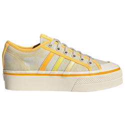 Women's - adidas Originals Nizza Platform Casual Sneakers - Almost Yellow/Orange Tint/Wonder White