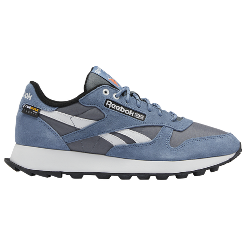 

Reebok Mens Reebok Classic Leather - Mens Running Shoes Cold Grey/Black/Blue Size 10.0