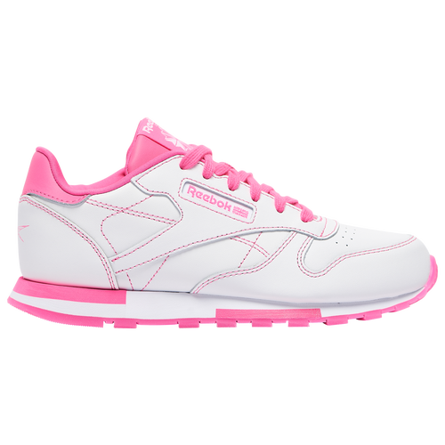 

Reebok Classic Leather - Girls' Grade School White/Pink Size 06.0