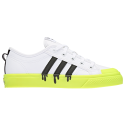 Girls' Grade School - adidas Originals Nizza Casual Sneakers - White/Volt/Black