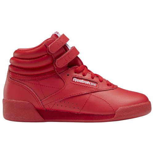 

Reebok Girls Reebok Freestyle High - Girls' Preschool Shoes Red/Red Size 11.0