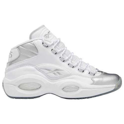 

Reebok Mens Reebok Question Mid Anniversary - Mens Basketball Shoes White/Silver Size 9.5