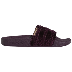 Women's - adidas Adilette Holidaze Slides - Burgundy/Burgundy