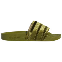 Women's - adidas Adilette Holidaze Slides - Olive/Olive/Green