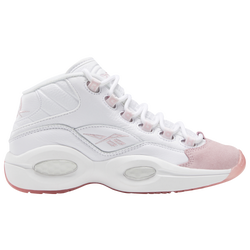 Girls' Grade School - Reebok Question Mid Pink Toe - White/Pink