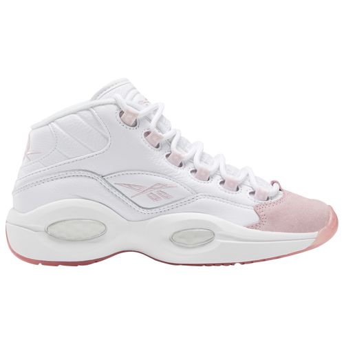 

Reebok Girls Reebok Question Mid Pink Toe - Girls' Grade School Basketball Shoes White/Pink Size 04.5