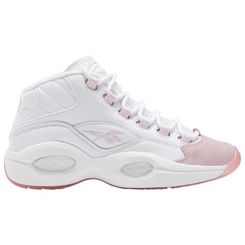 

Reebok Girls Reebok Question Mid Pink Toe - Girls' Grade School Basketball Shoes White/Pink Size 05.5