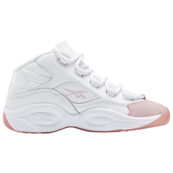 Girls' Preschool - Reebok Question Mid Pink Toe - White/Pink Glow