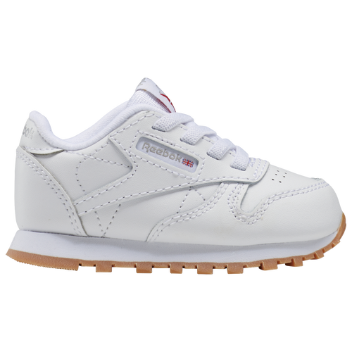 

Boys Reebok Reebok Classic Leather - Boys' Toddler Running Shoe White/Tan Size 04.5