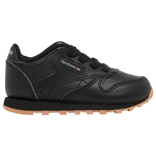 

Reebok Boys Reebok Classic Leather - Boys' Toddler Running Shoes Black/Tan Size 7.0