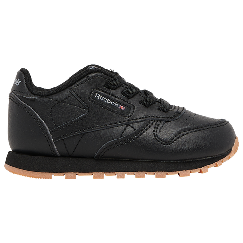 

Boys Reebok Reebok Classic Leather - Boys' Toddler Running Shoe Black/Tan Size 06.5