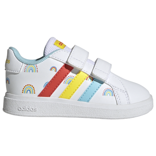

adidas Boys adidas Grand Court 2.0 Elastic Laced - Boys' Toddler Running Shoes Ftwr White/Bold Orange/Impact Yellow Size 07.0