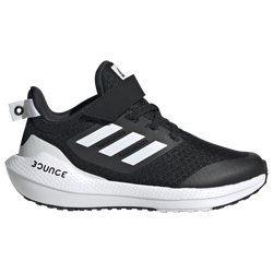 Boys' Preschool - adidas EQ21 Run Elastic Laced Running Shoes - Black/White/Black