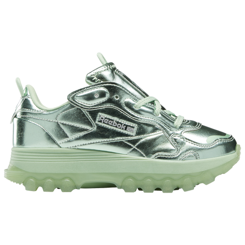 

Reebok Girls Reebok Classic Leather Cardi - Girls' Grade School Running Shoes Green/Silver Size 04.0