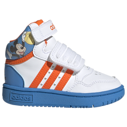 Boys' Toddler - adidas Hoops Mid 3.0 - White/Impact Orange/Pulse Blue