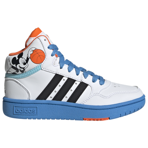 

adidas Boys adidas Hoops Mid 3.0 - Boys' Grade School Basketball Shoes White/Black/Pulse Blue Size 04.5