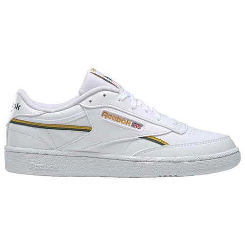 

Reebok Mens Reebok Club C 85 Vegan - Mens Tennis Shoes Ftwr White/Collegiate Gold/Dark Green Size 10.0