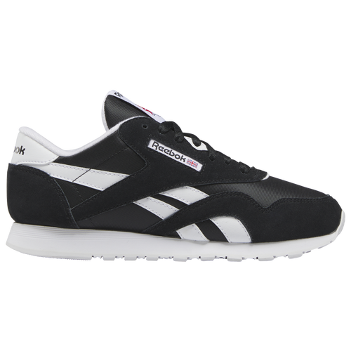 Shop Reebok Womens  Classic Leather Nylon In Ftwr White/ftwr White/core Black