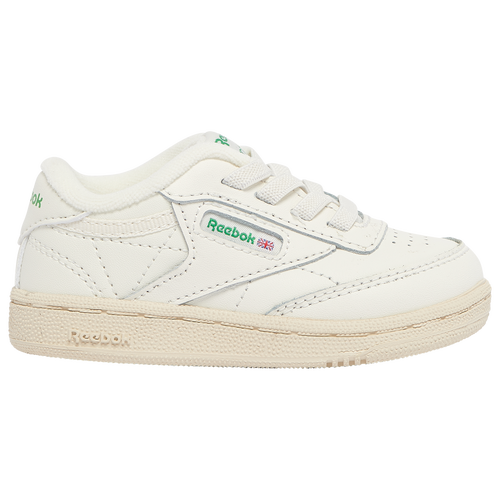 

Reebok Boys Reebok Club C - Boys' Preschool Basketball Shoes Off White/White/Green Size 13.0