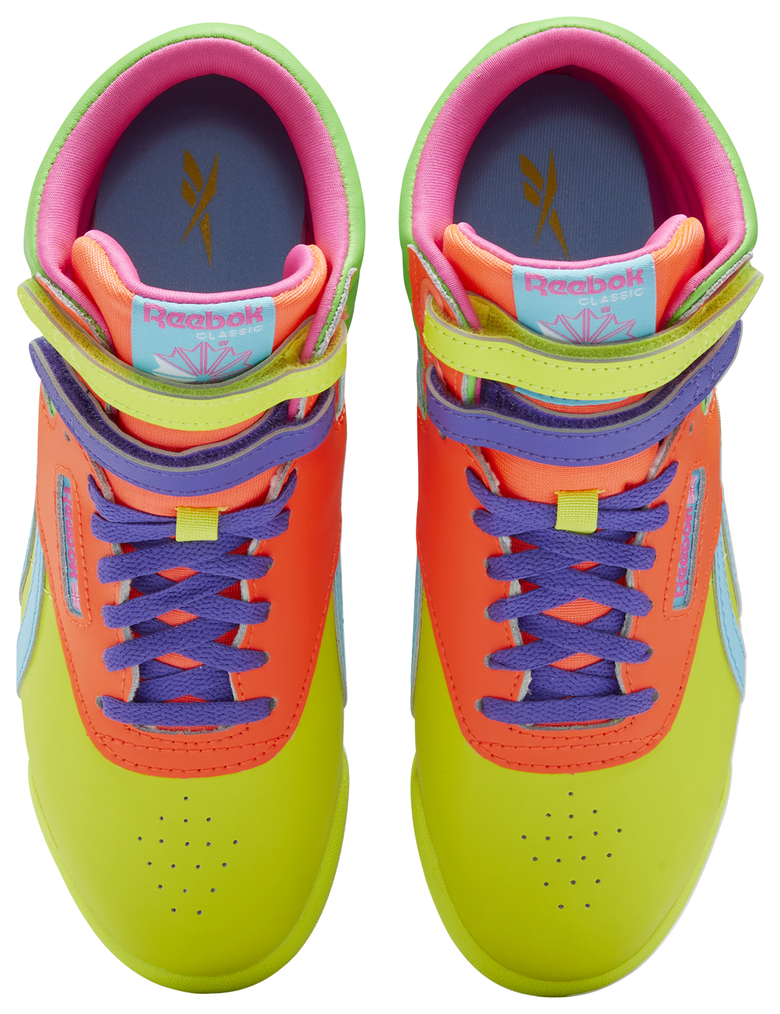 Neon reebok freestyle outlet hi