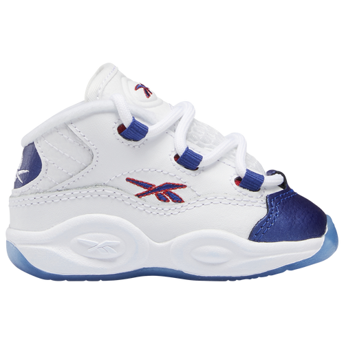 

Boys Reebok Reebok Question Mid - Boys' Toddler Basketball Shoe White/Blue/Red Size 04.0