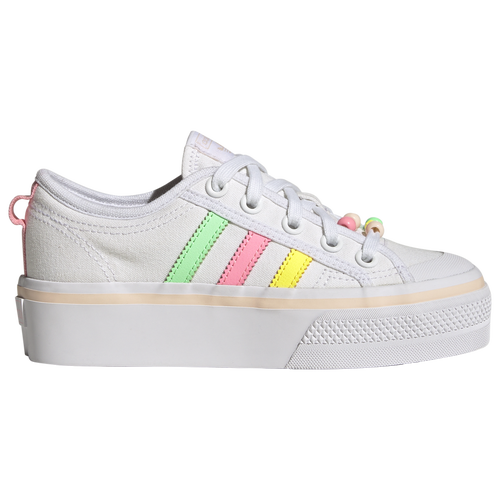 

adidas Originals adidas Originals Nizza Platform - Girls' Grade School White/Pink/Yellow Size 06.0