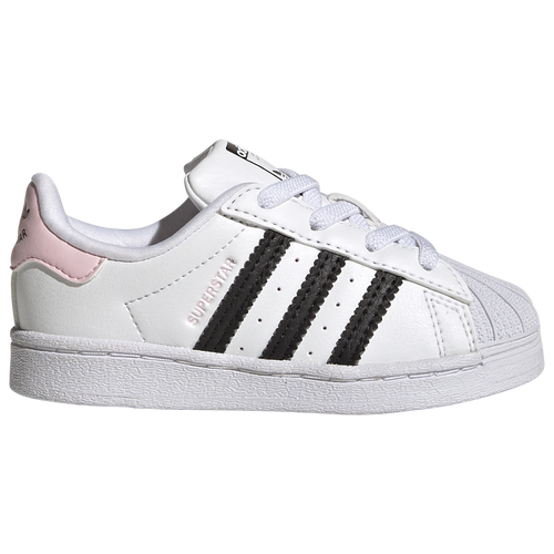 

adidas Originals adidas Originals Superstar Elastic Laced - Girls' Toddler White/Black/Clear Pink Size 10.0