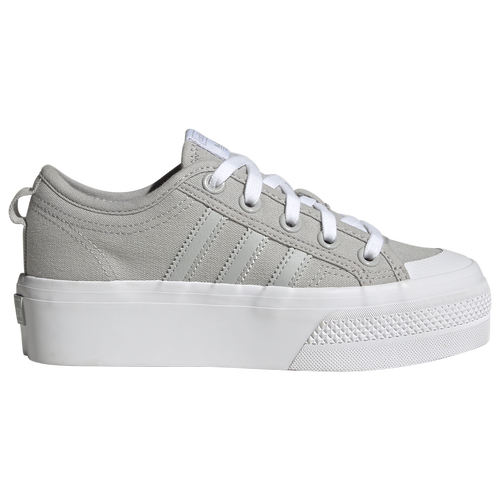 

adidas Girls adidas Nizza Platform - Girls' Grade School Shoes Grey/Grey/Ftwr White Size 04.0