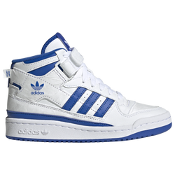 Boys' Grade School - adidas Forum Mid - White/Blue