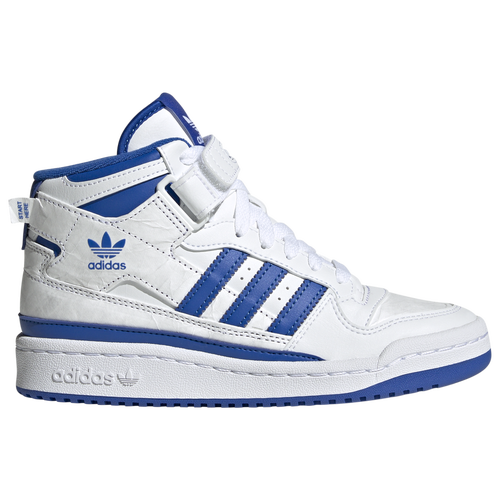 

adidas Boys adidas Forum Mid - Boys' Grade School Basketball Shoes White/Blue Size 05.0